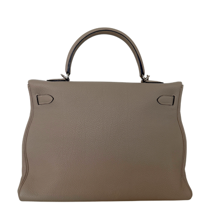 Hermès Kelly 35 Togo Leder Gris Tourterelle / sehr gut Echtheitscheck