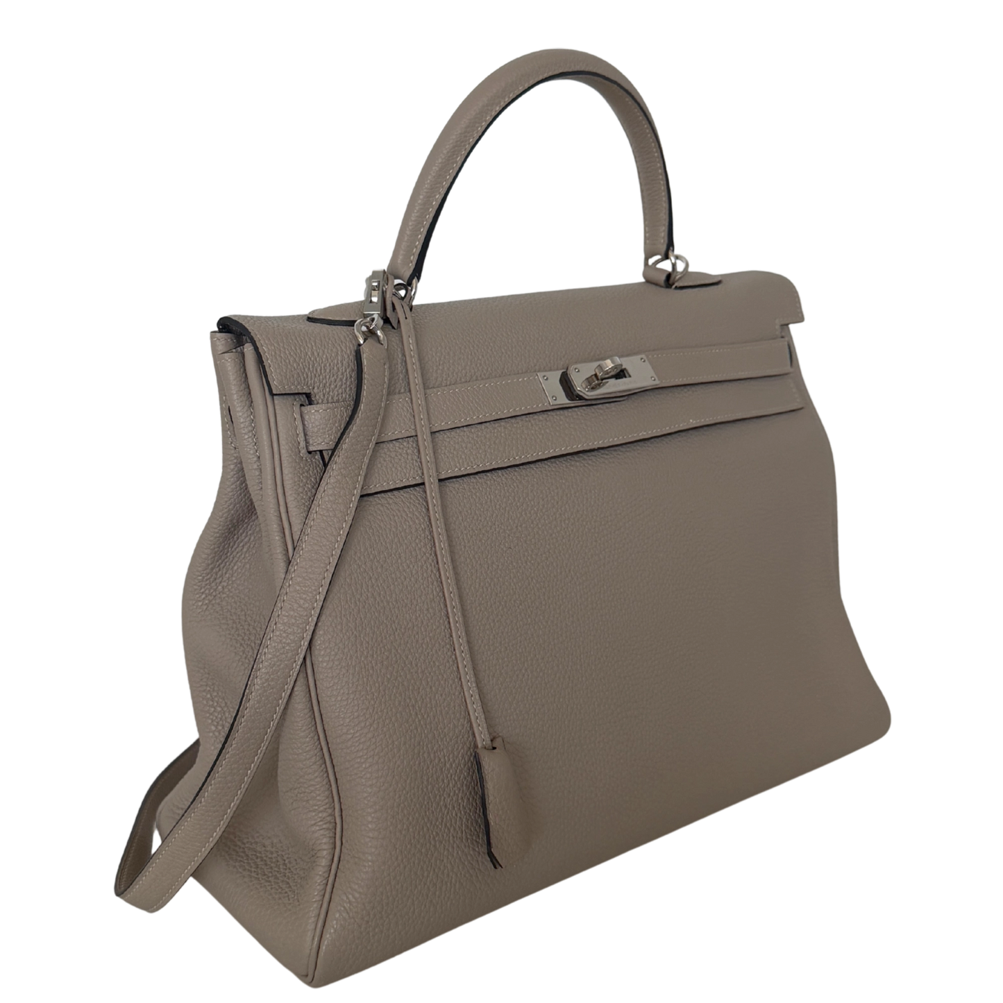 Hermès Kelly 35 Togo Leder Gris Tourterelle / sehr gut Echtheitscheck