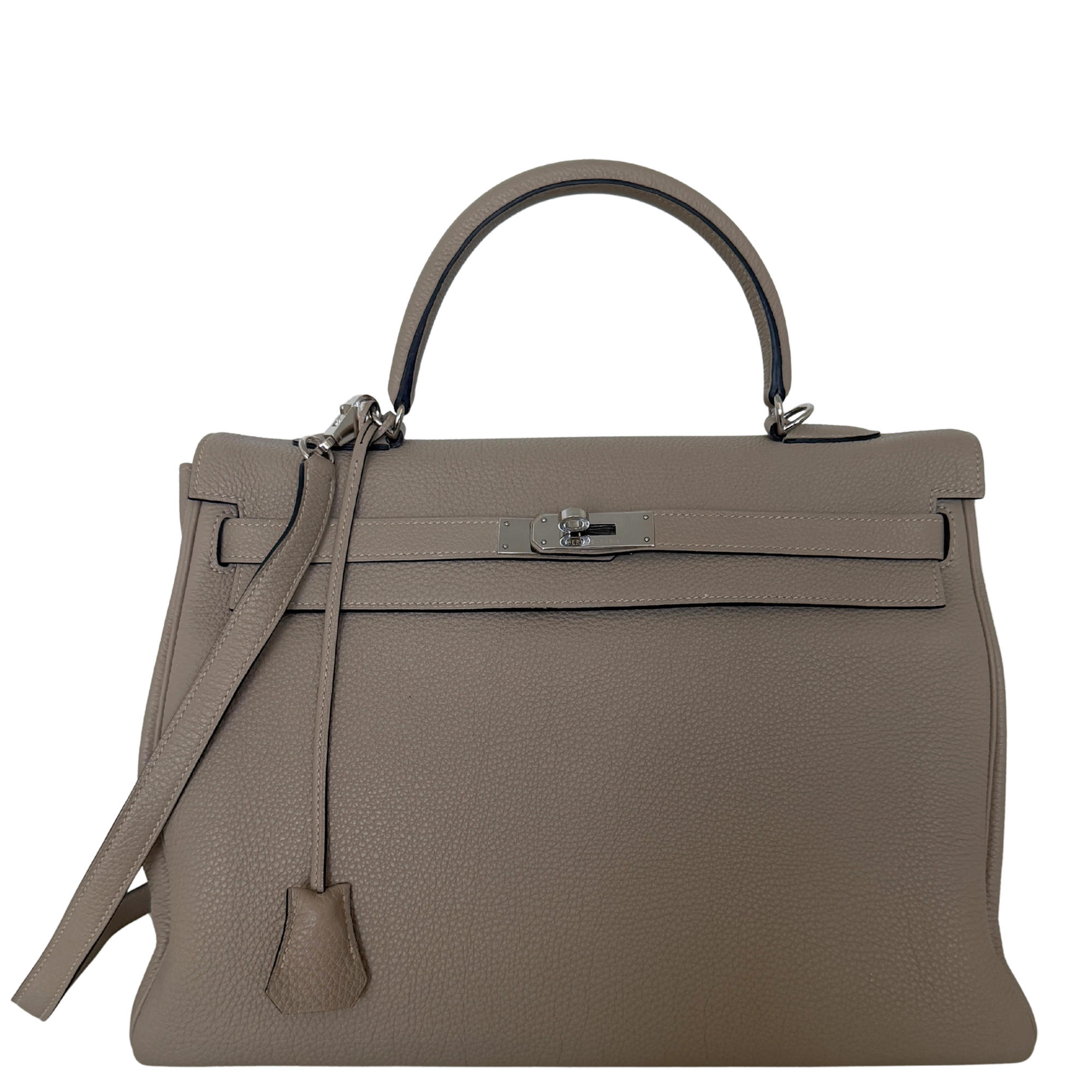 Hermès Kelly 35 Togo Leder Gris Tourterelle / sehr gut Echtheitscheck