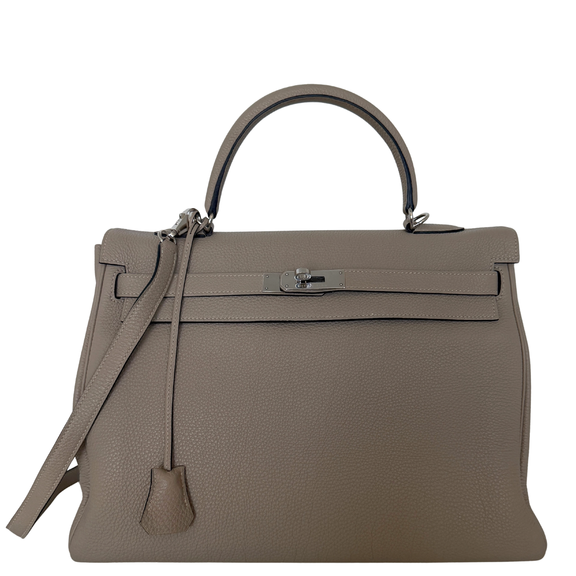 Hermès Kelly 35 Togo Leder Gris Tourterelle / sehr gut Echtheitscheck