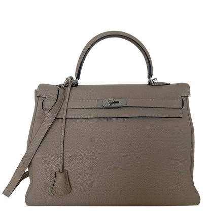 Hermès Kelly 35 Togo Leder Gris Tourterelle / sehr gut Echtheitscheck