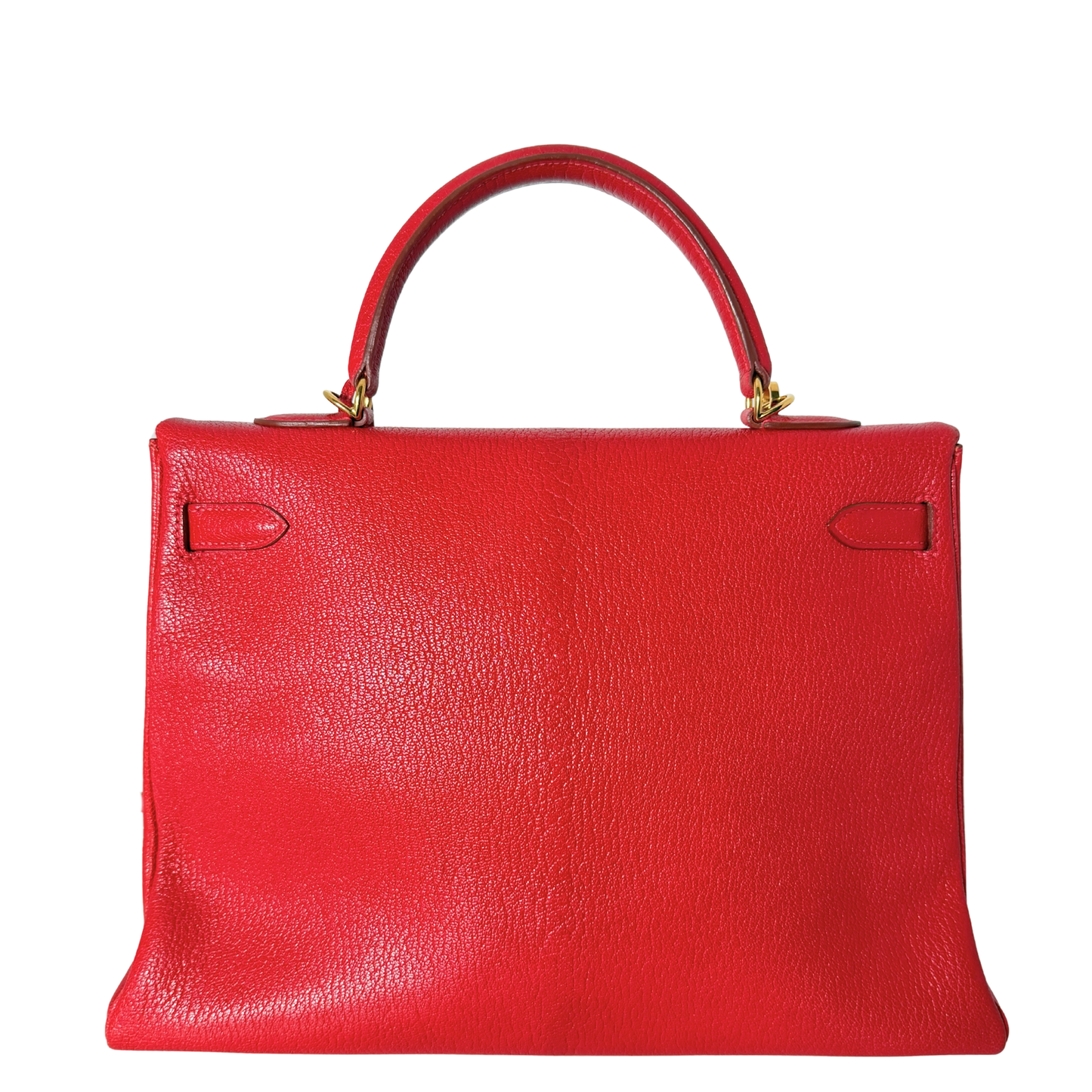 Hermès Vintage Chèvre Mysore Retourné 35 Kelly Bag Rouge Vif goldene Hardware / sehr gut Hermès