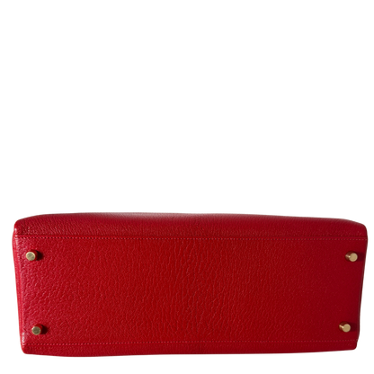 Hermès Vintage Chèvre Mysore Retourné 35 Kelly Bag Rouge Vif goldene Hardware / sehr gut Hermès