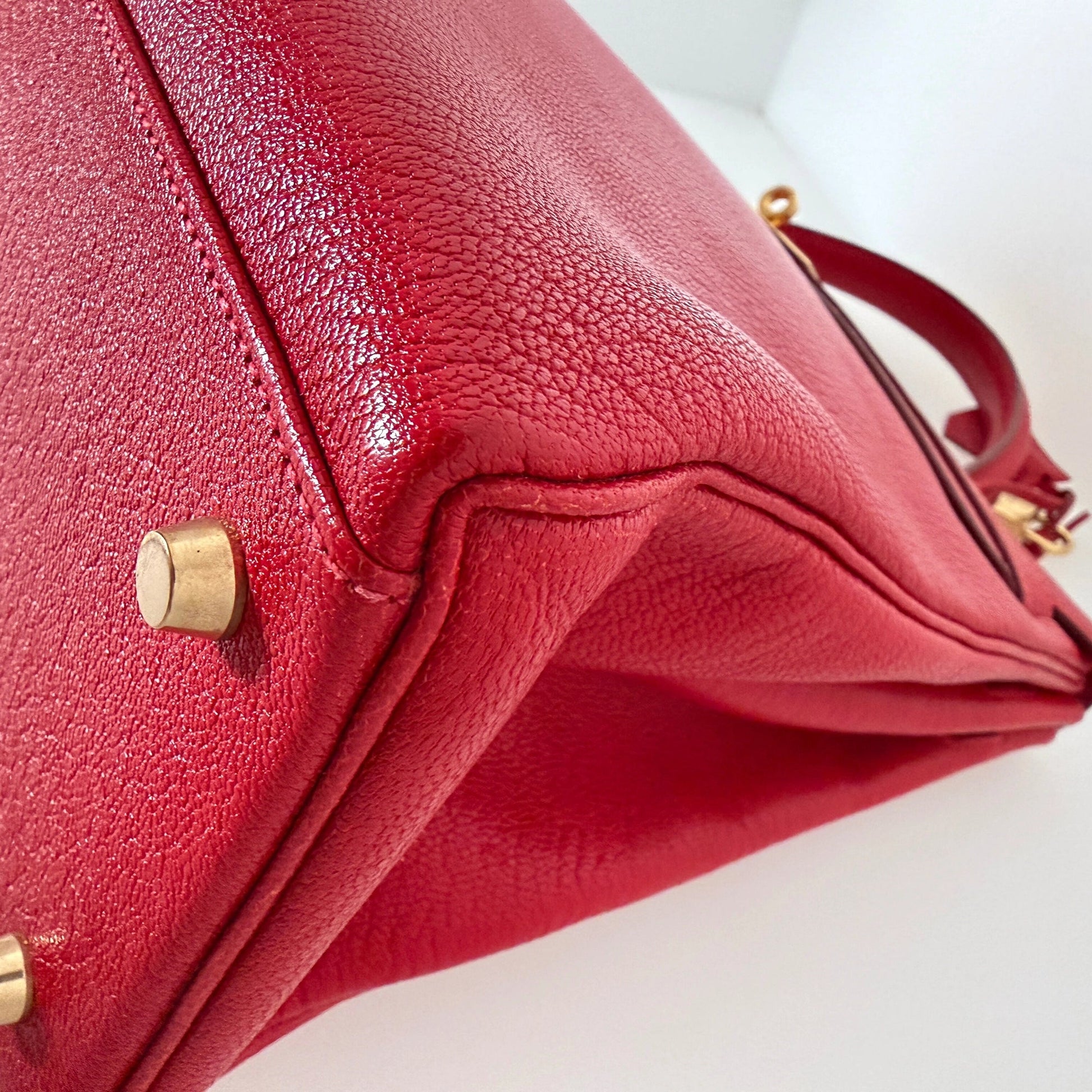 Hermès Vintage Chèvre Mysore Retourné 35 Kelly Bag Rouge Vif goldene Hardware / sehr gut Hermès