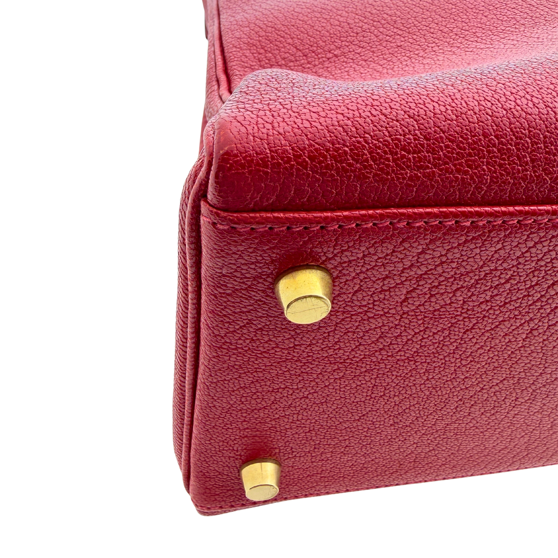 Hermès Vintage Chèvre Mysore Retourné 35 Kelly Bag Rouge Vif goldene Hardware / sehr gut Hermès