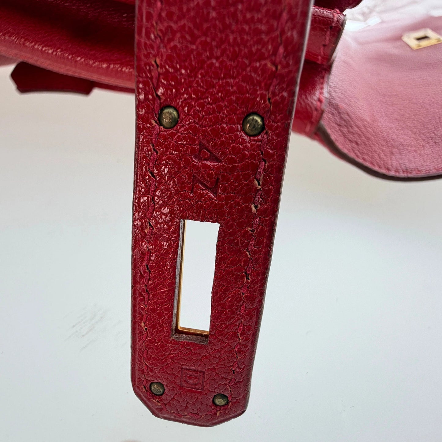 Hermès Vintage Chèvre Mysore Retourné 35 Kelly Bag Rouge Vif goldene Hardware / sehr gut Hermès