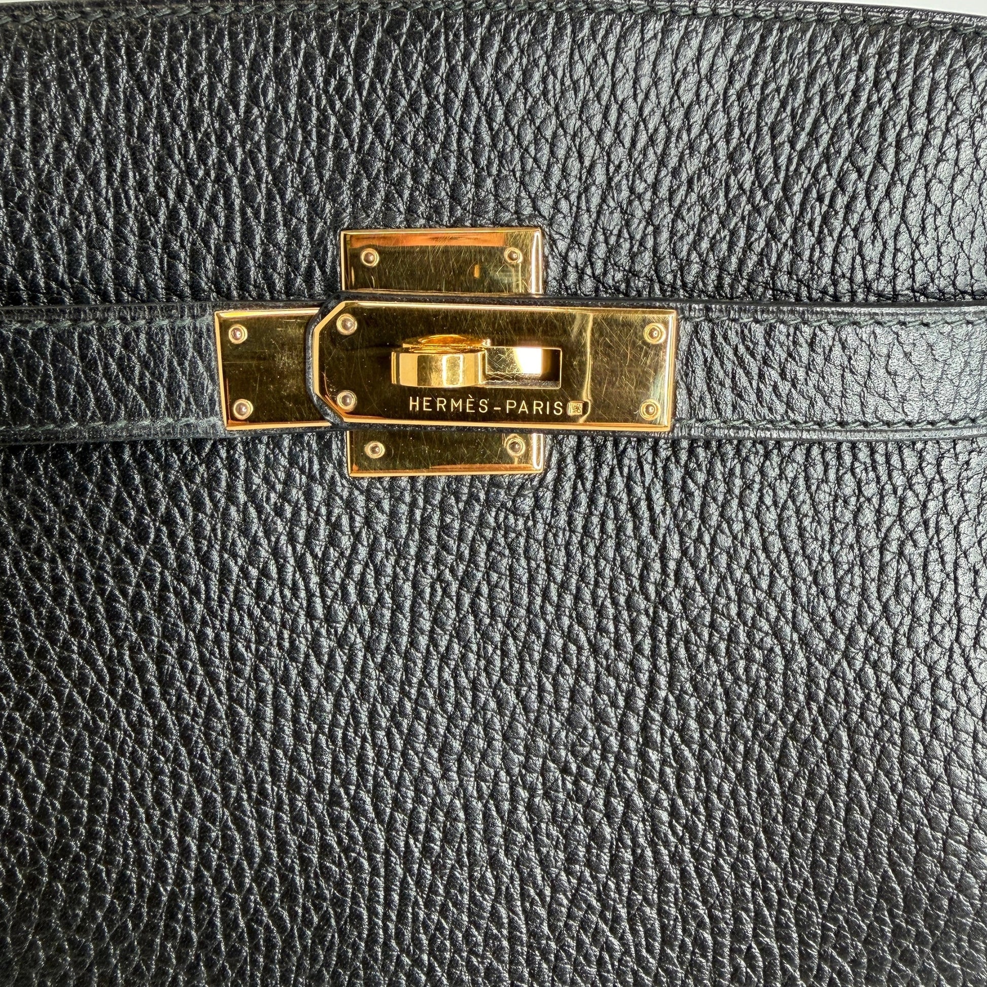 Hermès Kelly Sport Ardennes noir GHW Vintage / sehr gut Hermès