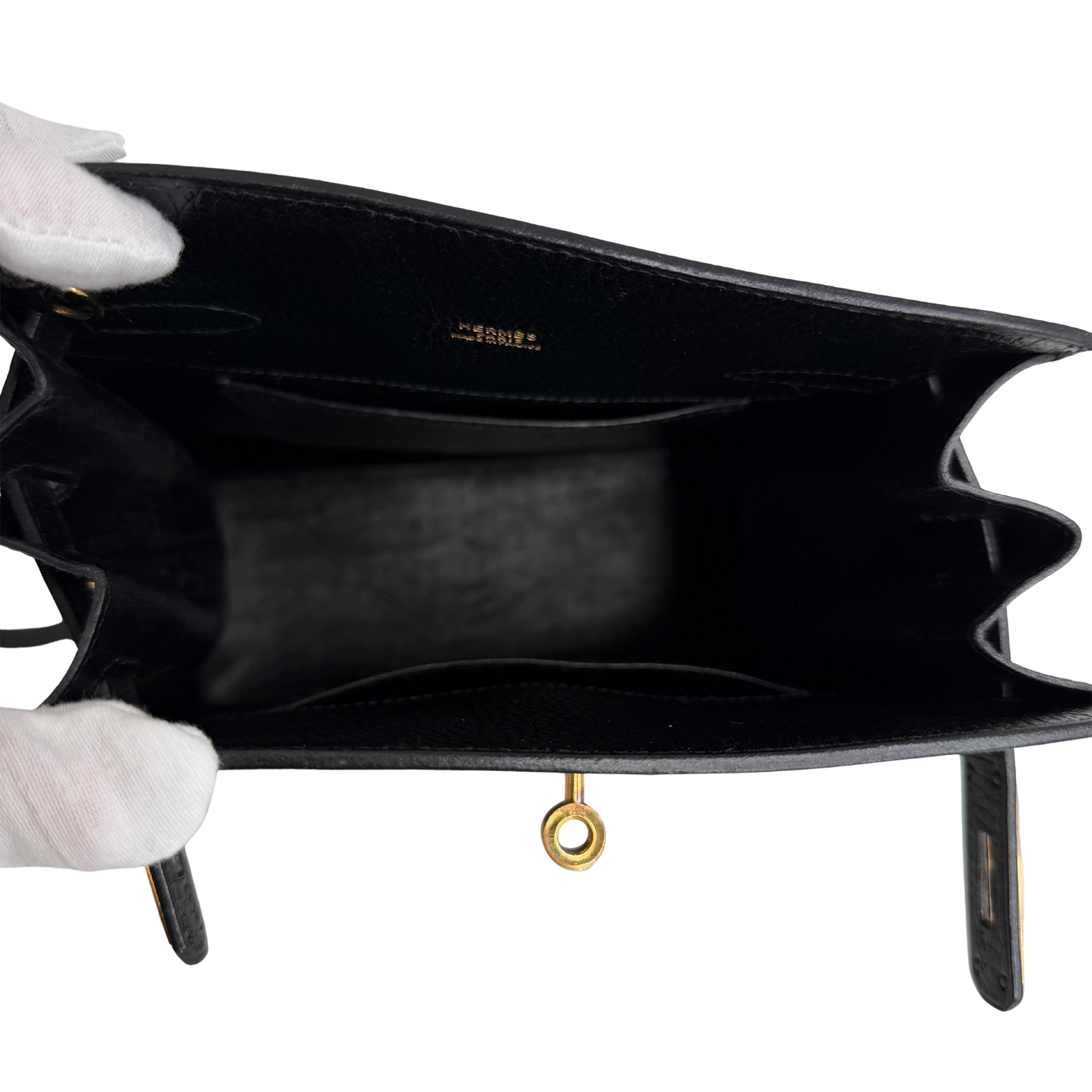 Hermès Kelly Sport Ardennes noir GHW Vintage / sehr gut Hermès