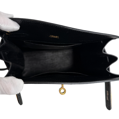 Hermès Kelly Sport Ardennes noir GHW Vintage / sehr gut Hermès