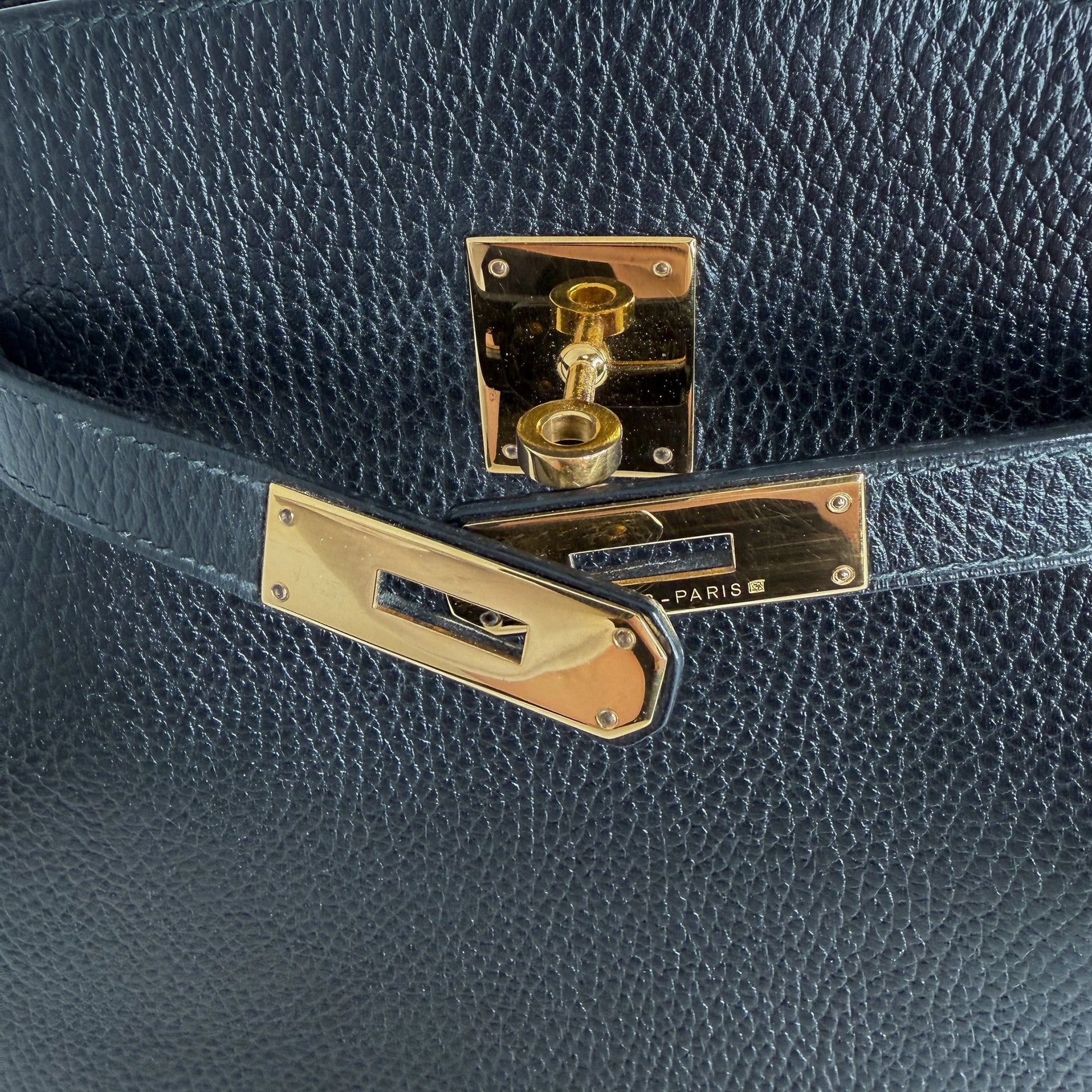 Hermès Kelly Sport Ardennes noir GHW Vintage / sehr gut Hermès