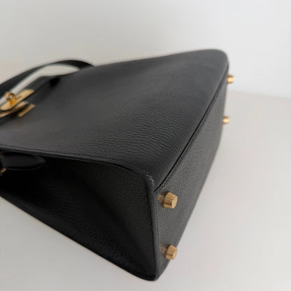 Hermès Kelly Sport Ardennes noir GHW Vintage / sehr gut Hermès