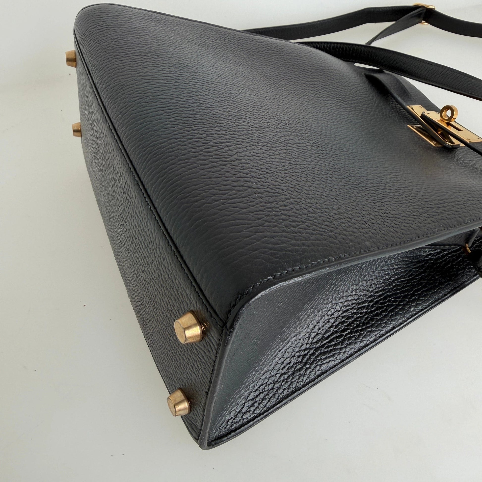 Hermès Kelly Sport Ardennes noir GHW Vintage / sehr gut Hermès