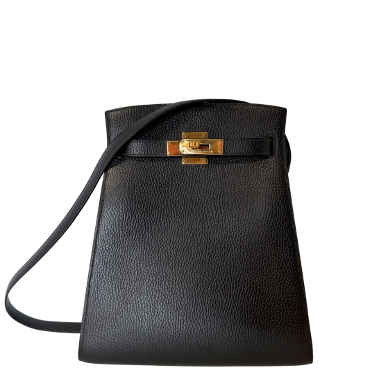 Hermès Kelly Sport Ardennes noir GHW Vintage / sehr gut Hermès