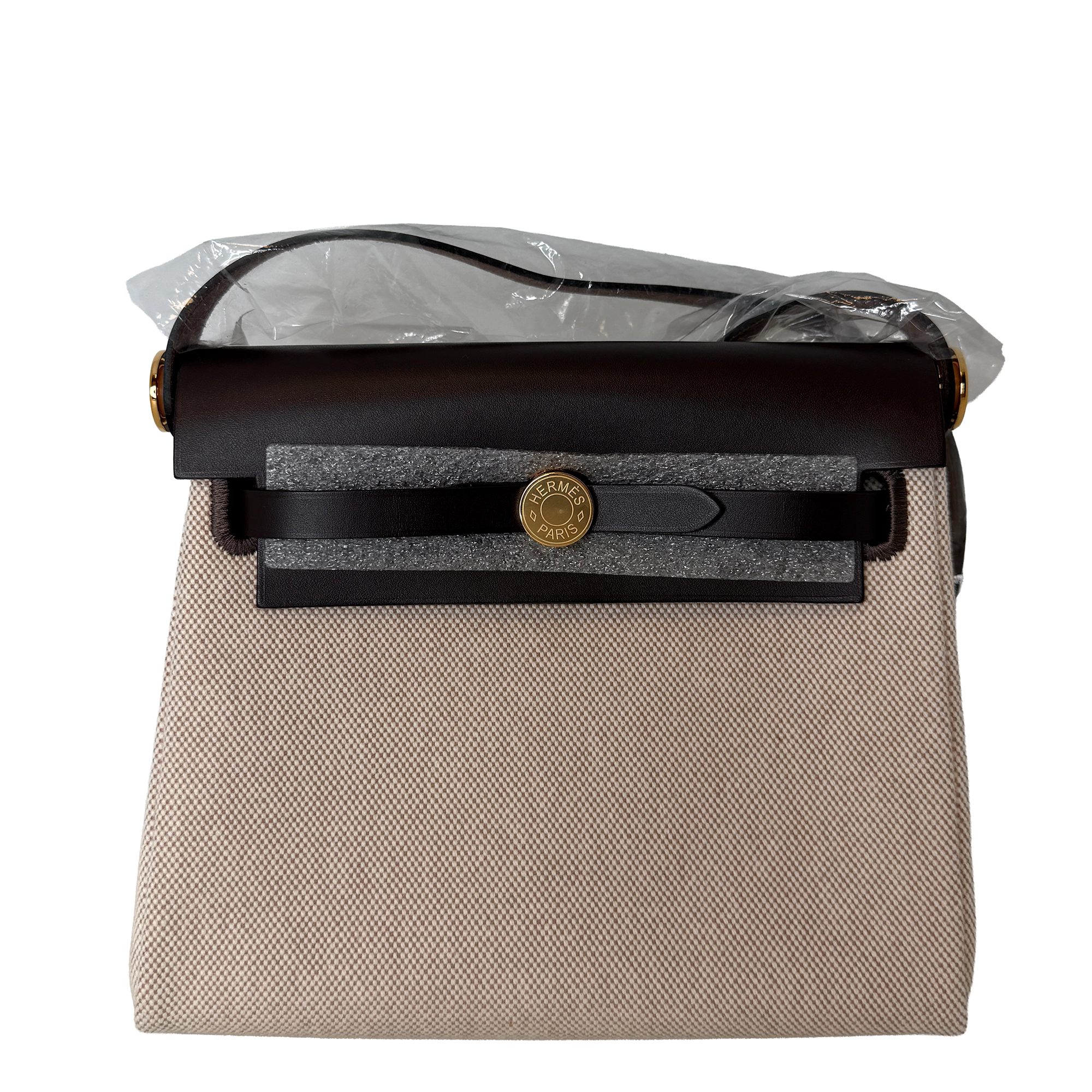 Hermès Herbag Zip 20 Mini Ecru Beige GHW Fullset / neuwertig Hermès