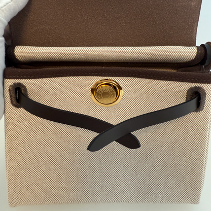 Hermès Herbag Zip 20 Mini Ecru Beige GHW Fullset / neuwertig Hermès