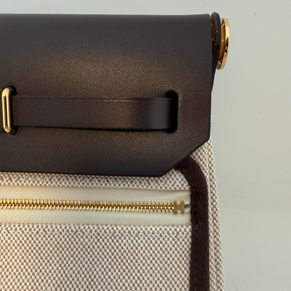 Hermès Herbag Zip 20 Mini Ecru Beige GHW Fullset / neuwertig Hermès