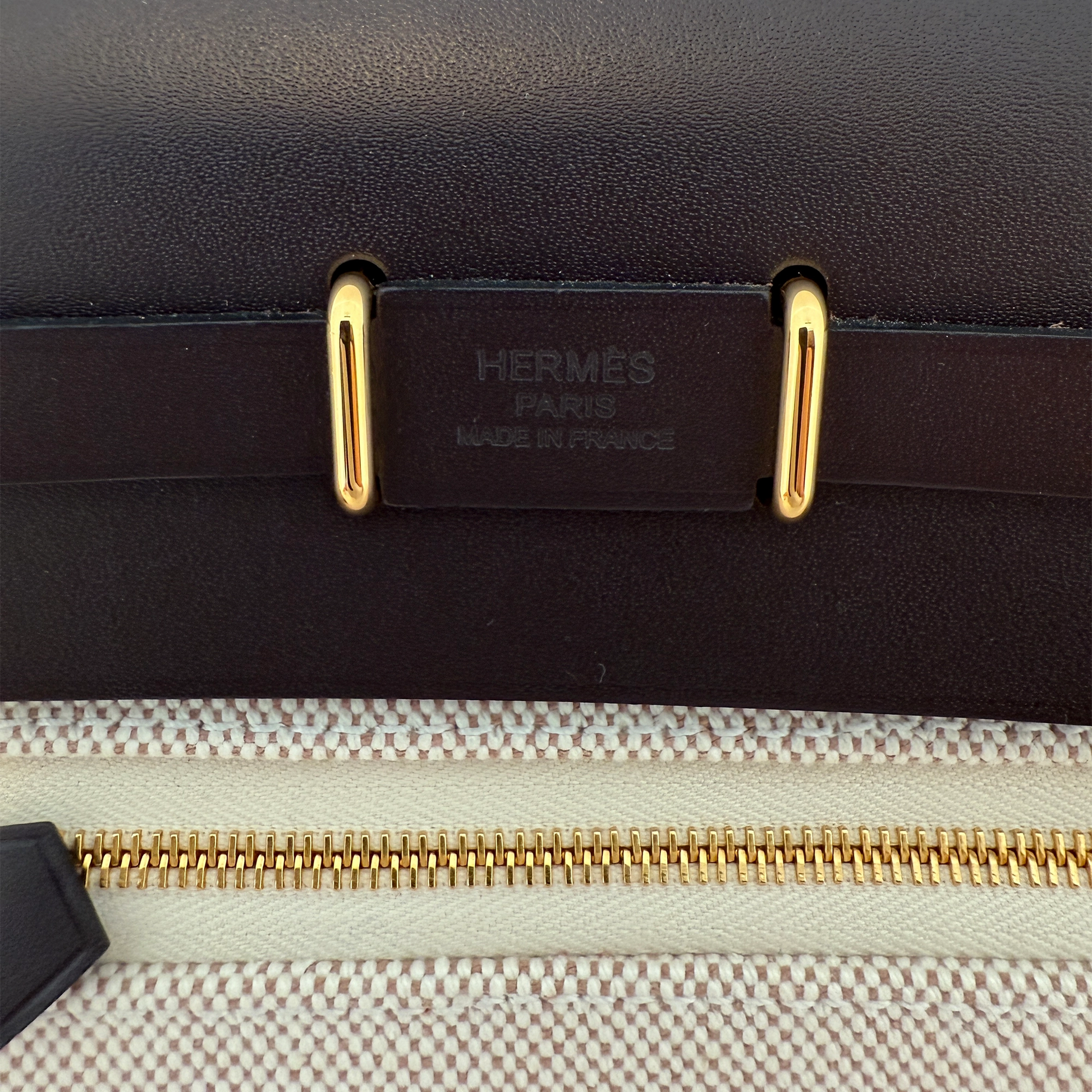Hermès Herbag Zip 20 Mini Ecru Beige GHW Fullset / neuwertig Hermès