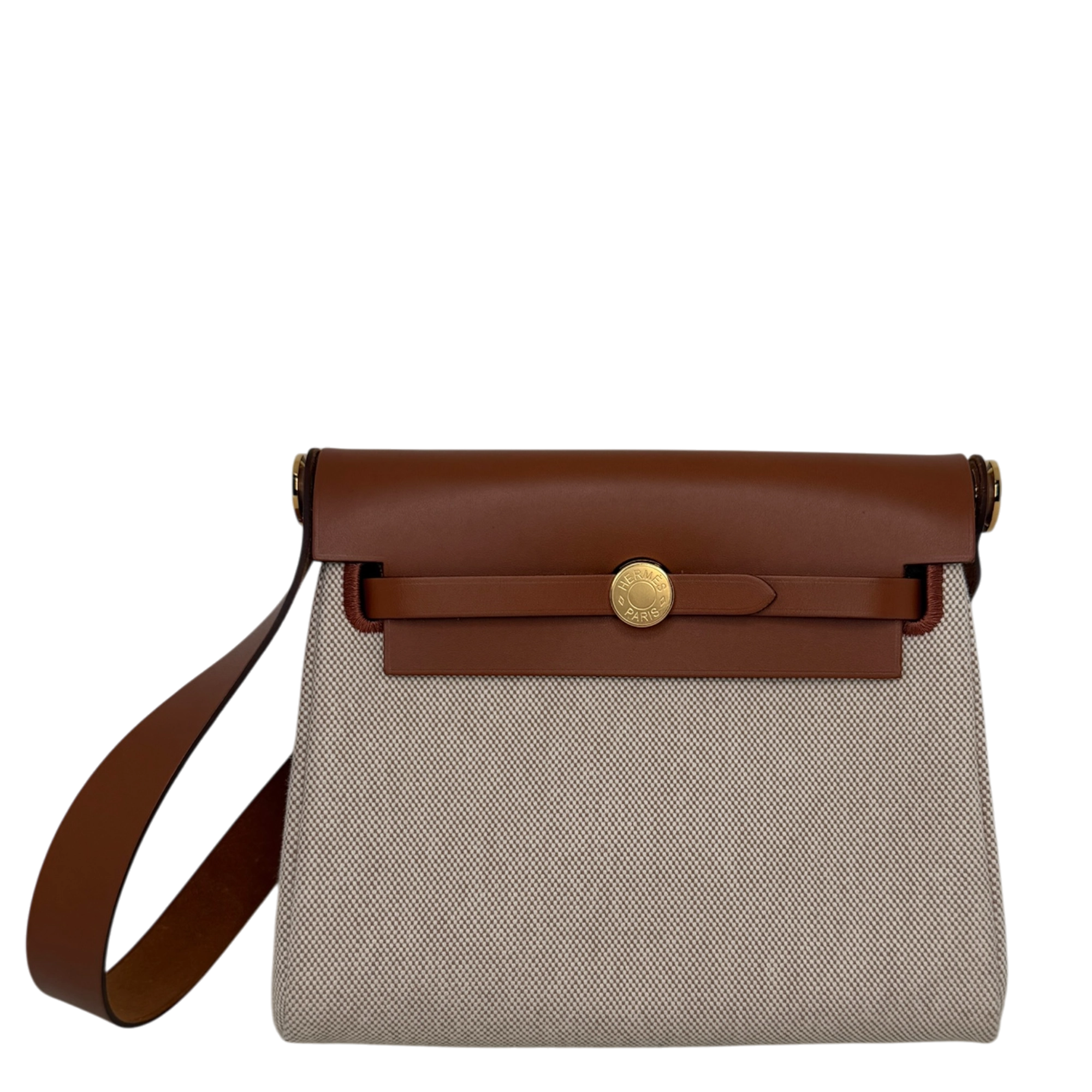 Hermès Herbag Zip 20 Mini Toile H Viking Ecru-Beige Fauve Hermès