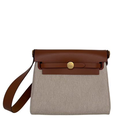 Hermès Herbag Zip 20 Mini Toile H Viking Ecru-Beige Fauve Hermès