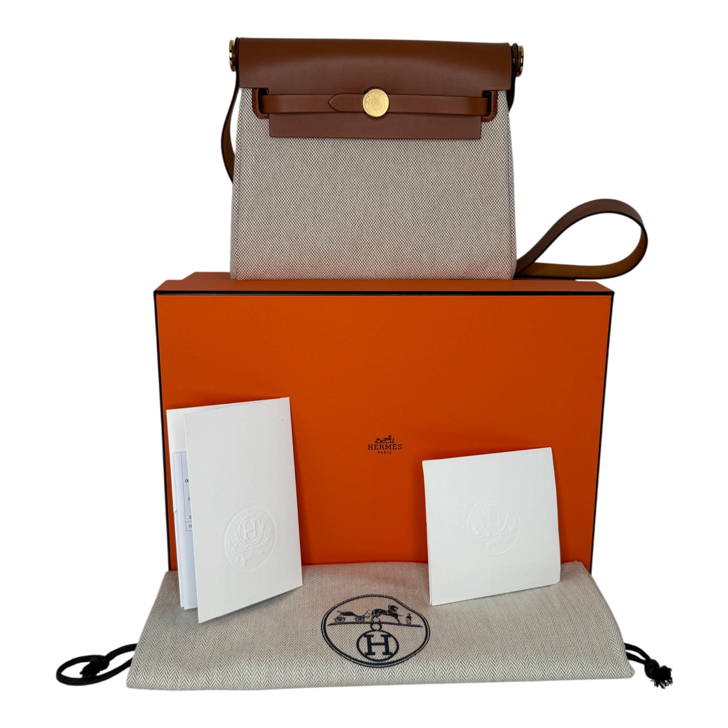 Hermès Herbag Zip 20 Mini Toile H Viking Ecru-Beige Fauve Hermès