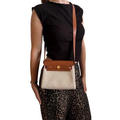 Hermès Herbag Zip 20 Mini Toile H Viking Ecru-Beige Fauve Hermès