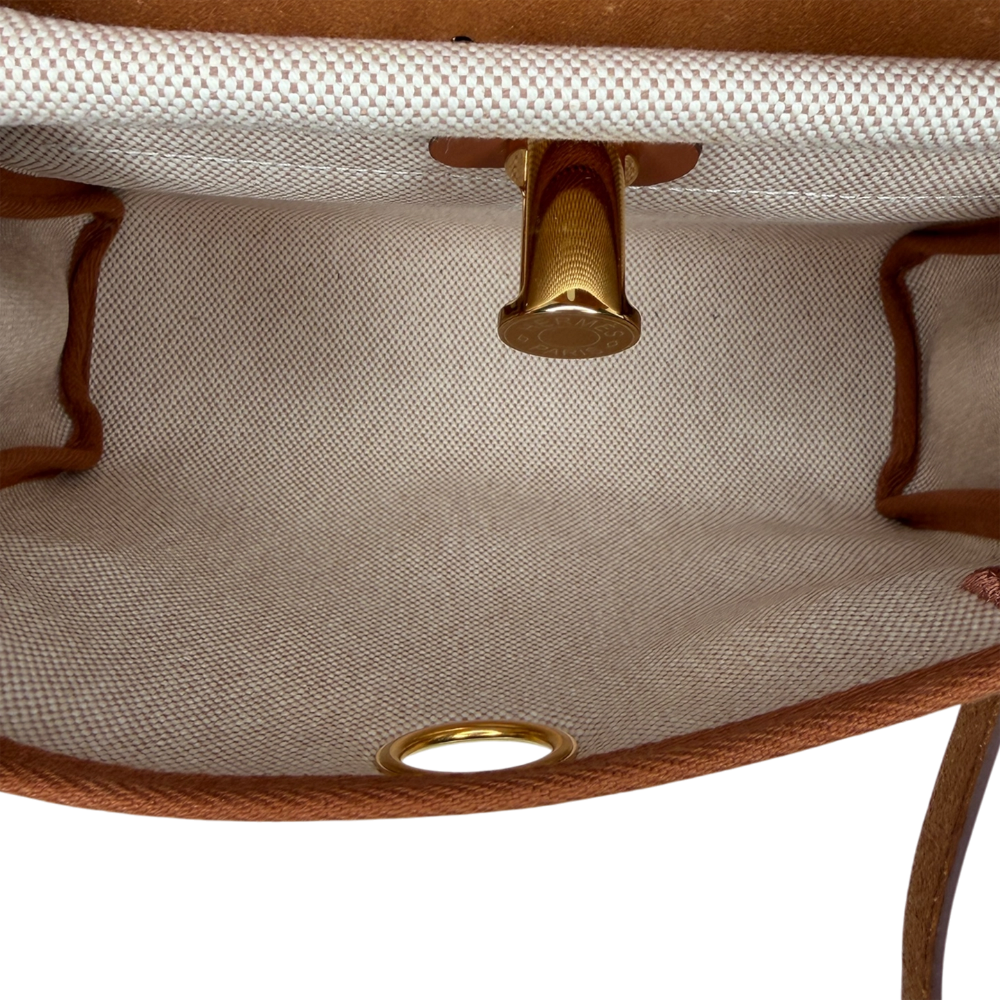 Hermès Herbag Zip 20 Mini Toile H Viking Ecru-Beige Fauve Hermès