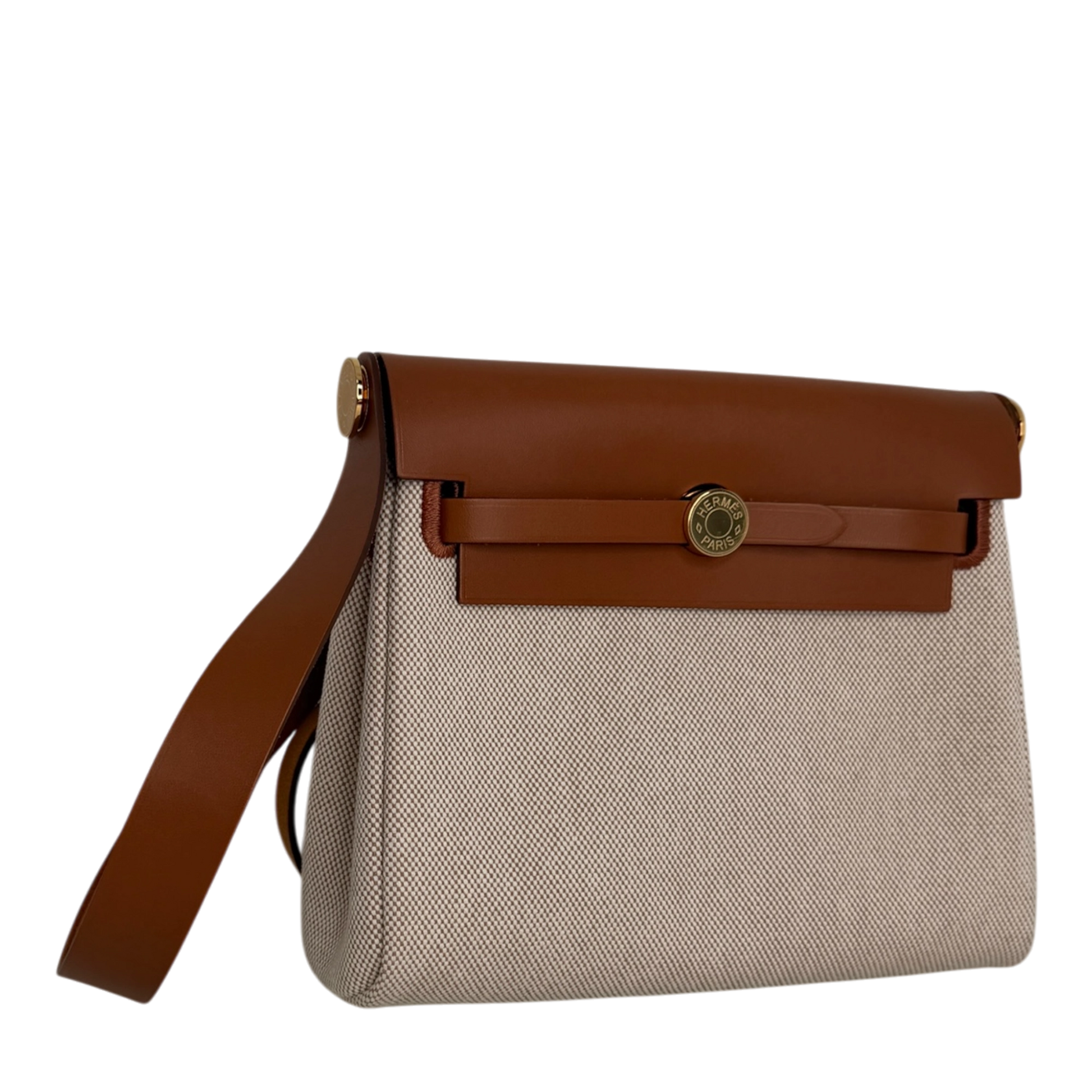 Hermès Herbag Zip 20 Mini Toile H Viking Ecru-Beige Fauve Hermès
