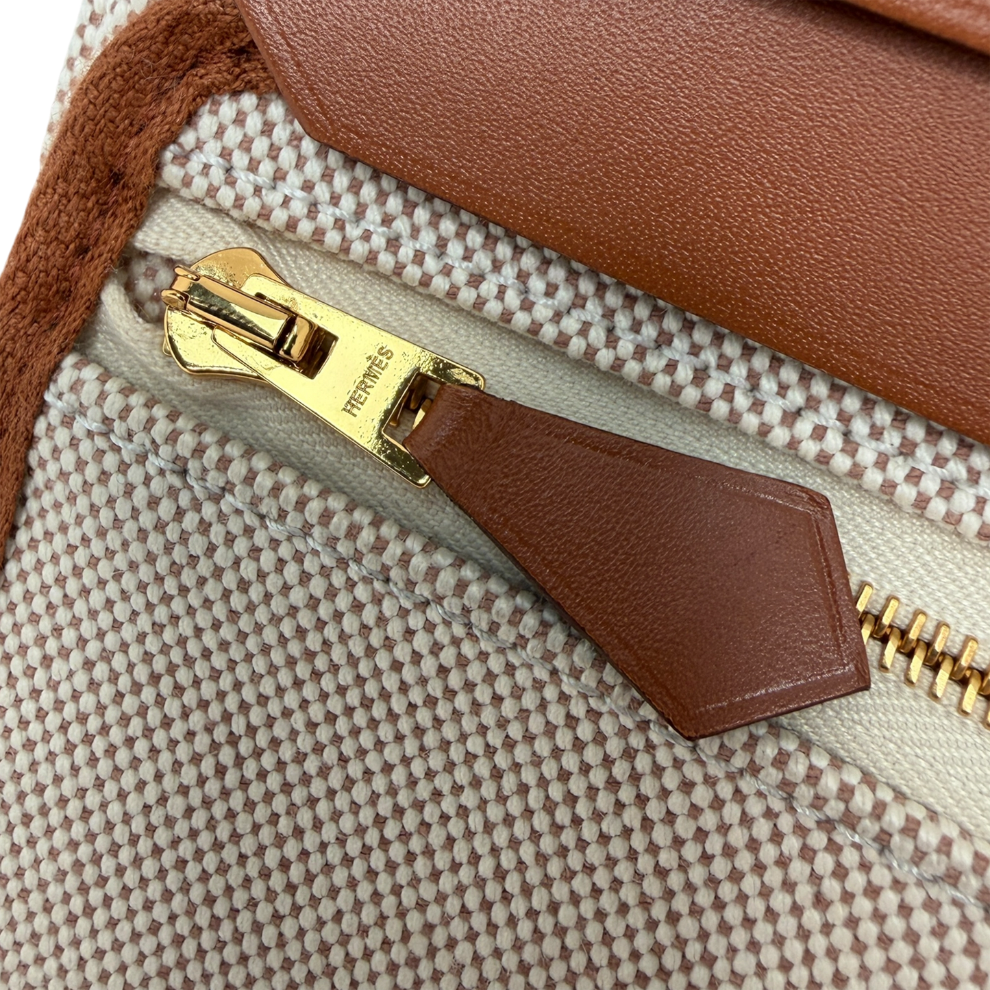 Hermès Herbag Zip 20 Mini Toile H Viking Ecru-Beige Fauve Hermès