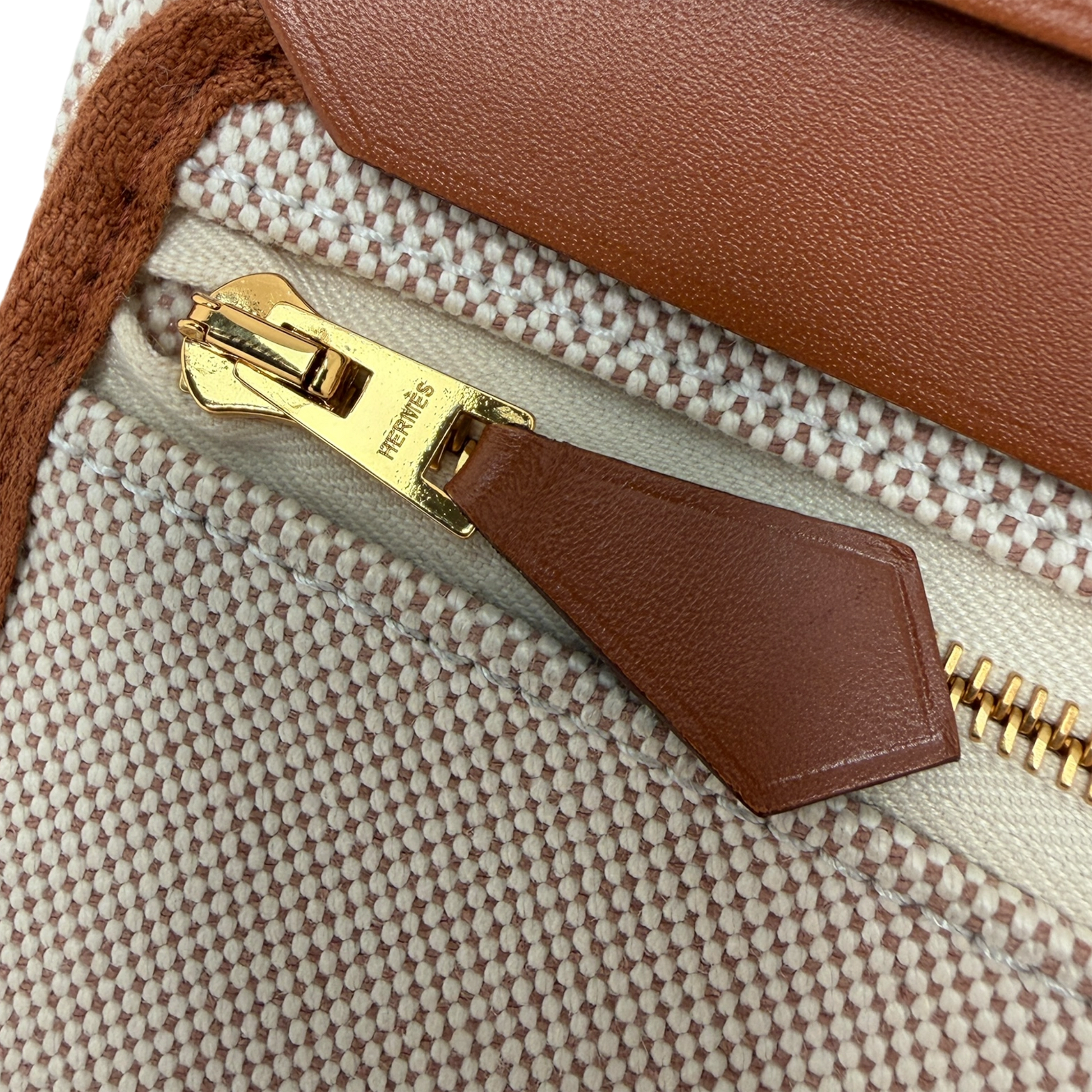 Hermès Herbag Zip 20 Mini Toile H Viking Ecru-Beige Fauve Hermès