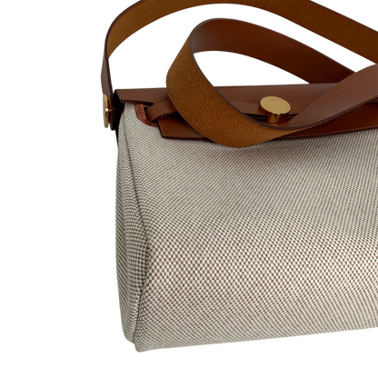 Hermès Herbag Zip 20 Mini Toile H Viking Ecru-Beige Fauve Hermès