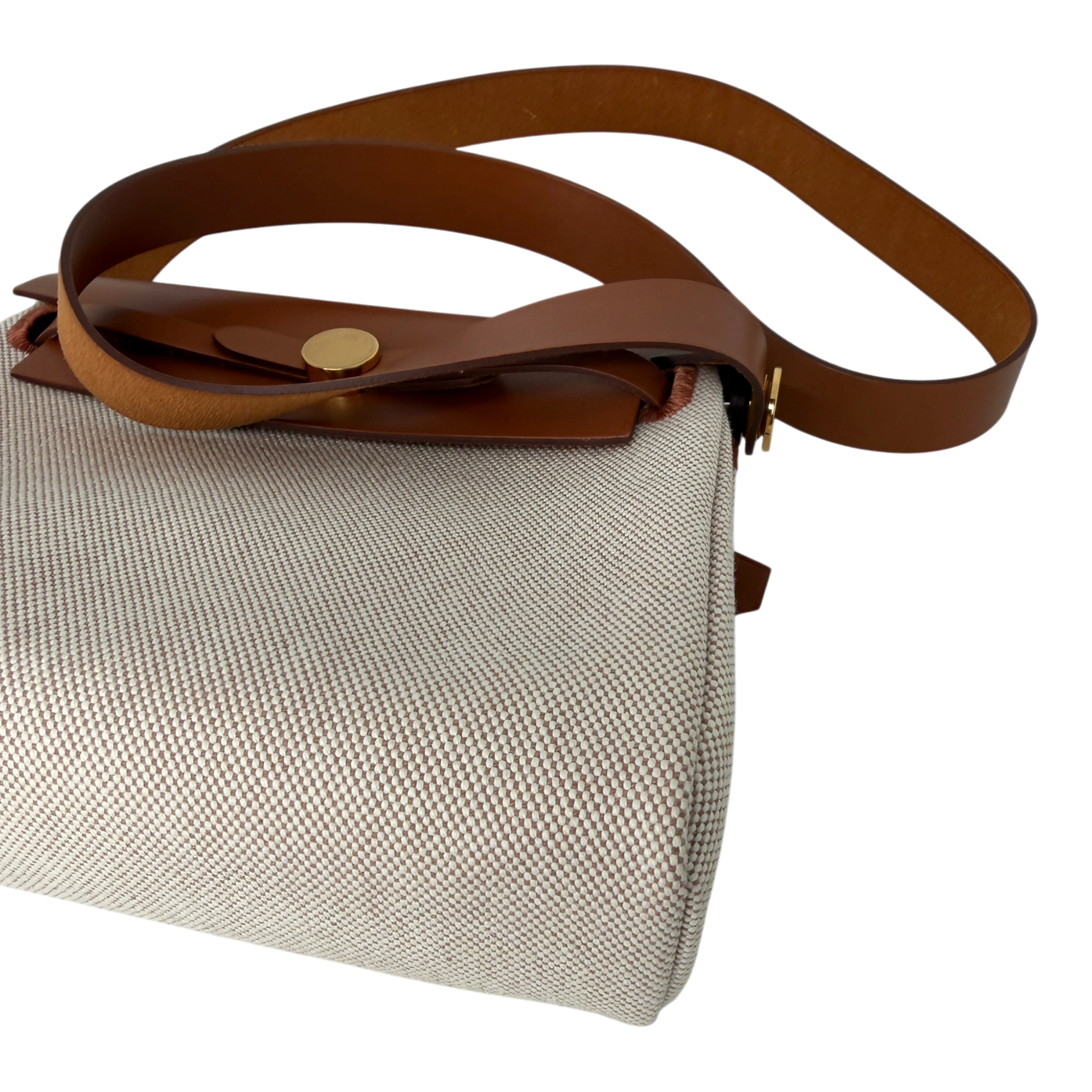 Hermès Herbag Zip 20 Mini Toile H Viking Ecru-Beige Fauve Hermès