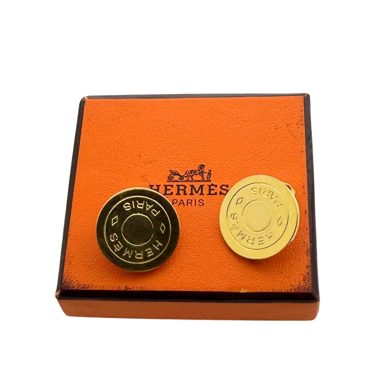 Hermès Clou de Selle Clip on Ohrringe Gold / sehr gut