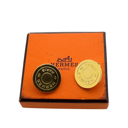 Hermès Clou de Selle Clip on Ohrringe Gold / sehr gut