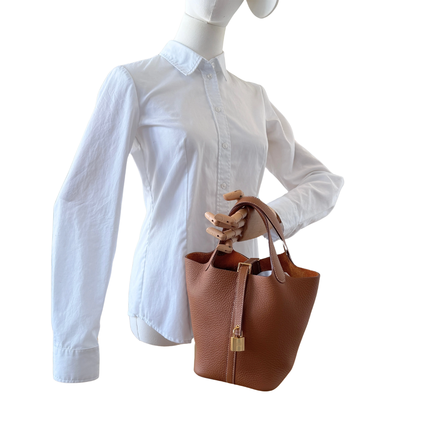Hermès Picotin 18 Taurillon Clémence braun goldene Hardware 2025 Fullset / neuwertig Hermès