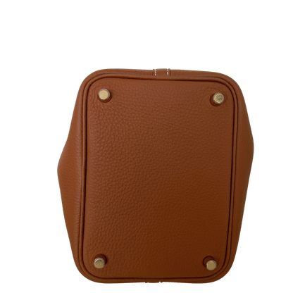 Hermès Picotin 18 Taurillon Clémence braun goldene Hardware 2025 Fullset / neuwertig Hermès