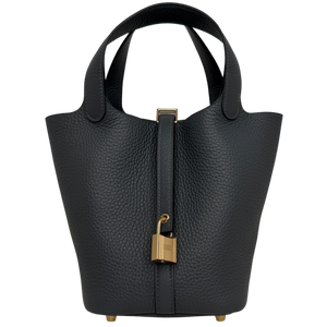 Hermès Picotin Lock 18 Taurillon Clémence Gris Misty Grau Gold