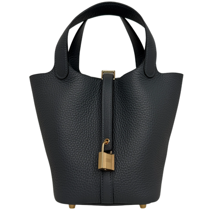 Hermès Picotin Lock 18 Taurillon Clémence Gris Misty Grau Gold Hermès