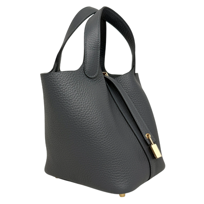 Hermès Picotin Lock 18 Taurillon Clémence Gris Misty Grau Gold Hermès