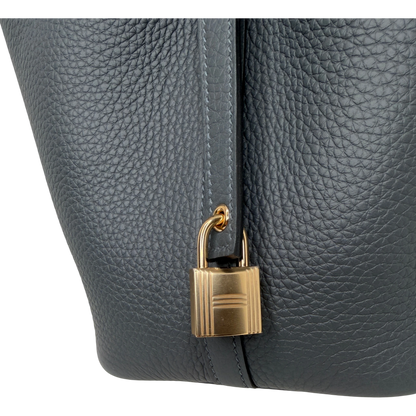 Hermès Picotin Lock 18 Taurillon Clémence Gris Misty Grau Gold Hermès