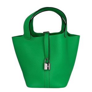 Hermès Picotin Lock 18 Taurillon Clémence Vert Comics Palladium