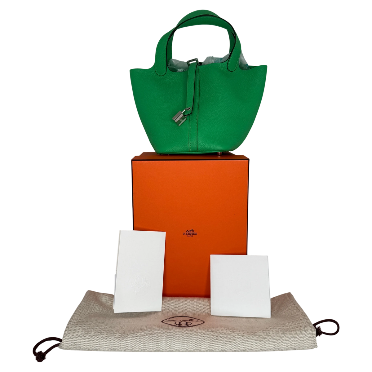 Hermès Picotin Lock 18 Taurillon Clémence Vert Comics Palladium Hermès