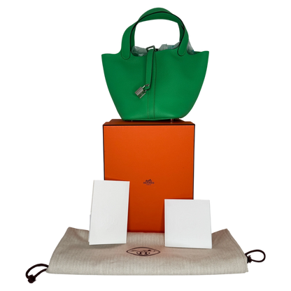 Hermès Picotin Lock 18 Taurillon Clémence Vert Comics Palladium Hermès