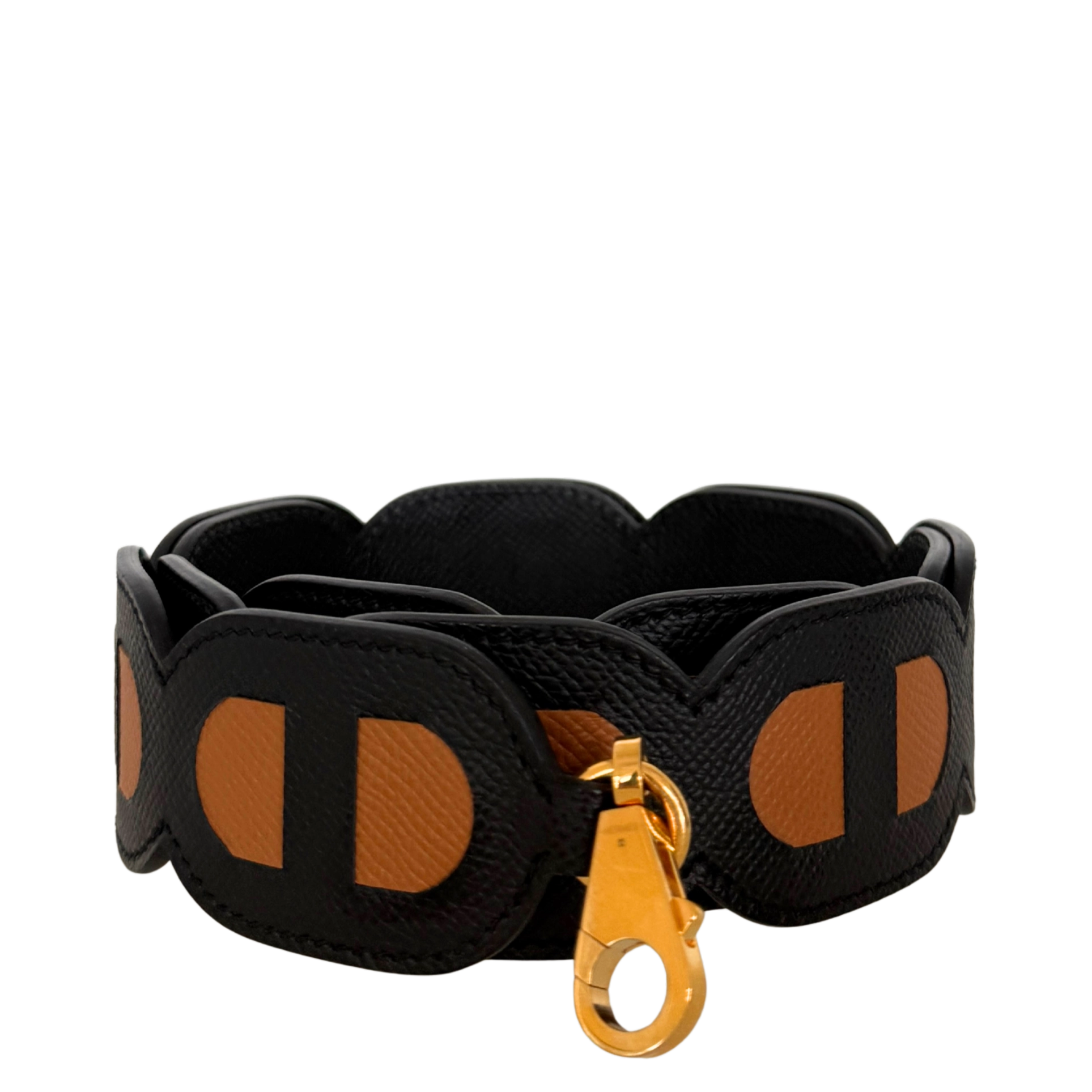 Hermès Schulterriemen Maillons Noir Gold 92 Fullset / neuwertig Hermès