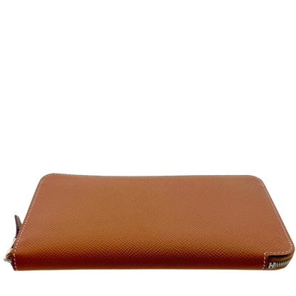 Hermès Silk'In Classique Brieftasche Epsom Leder braun Fullset / neuwertig Hermès