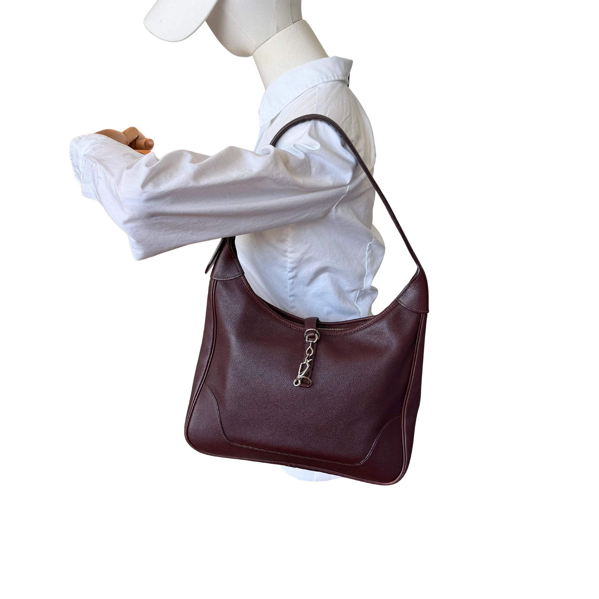 Hermès Trim  31 Schultertasche braun Evergrain Leder / gut Hermès