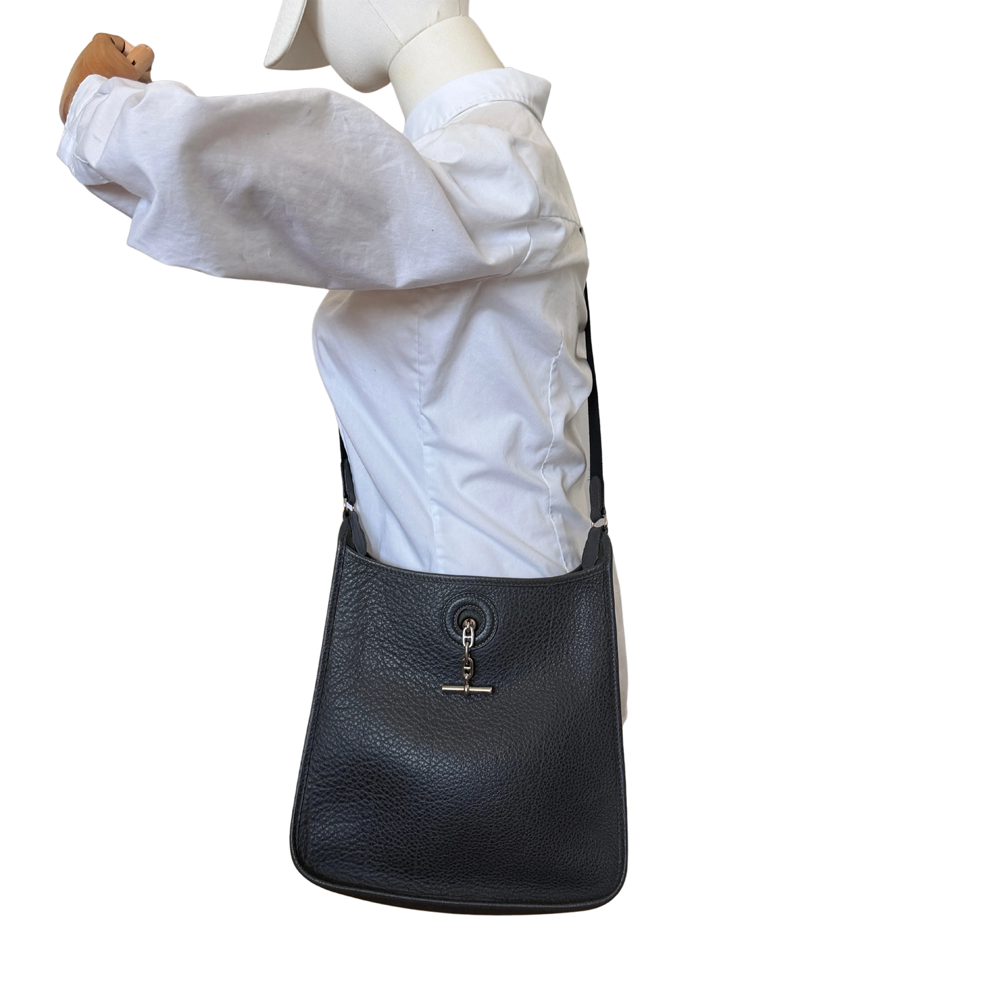 Hermès Vespa PM Vintage Clemence Leder dunkelgrau / sehr gut Hermès