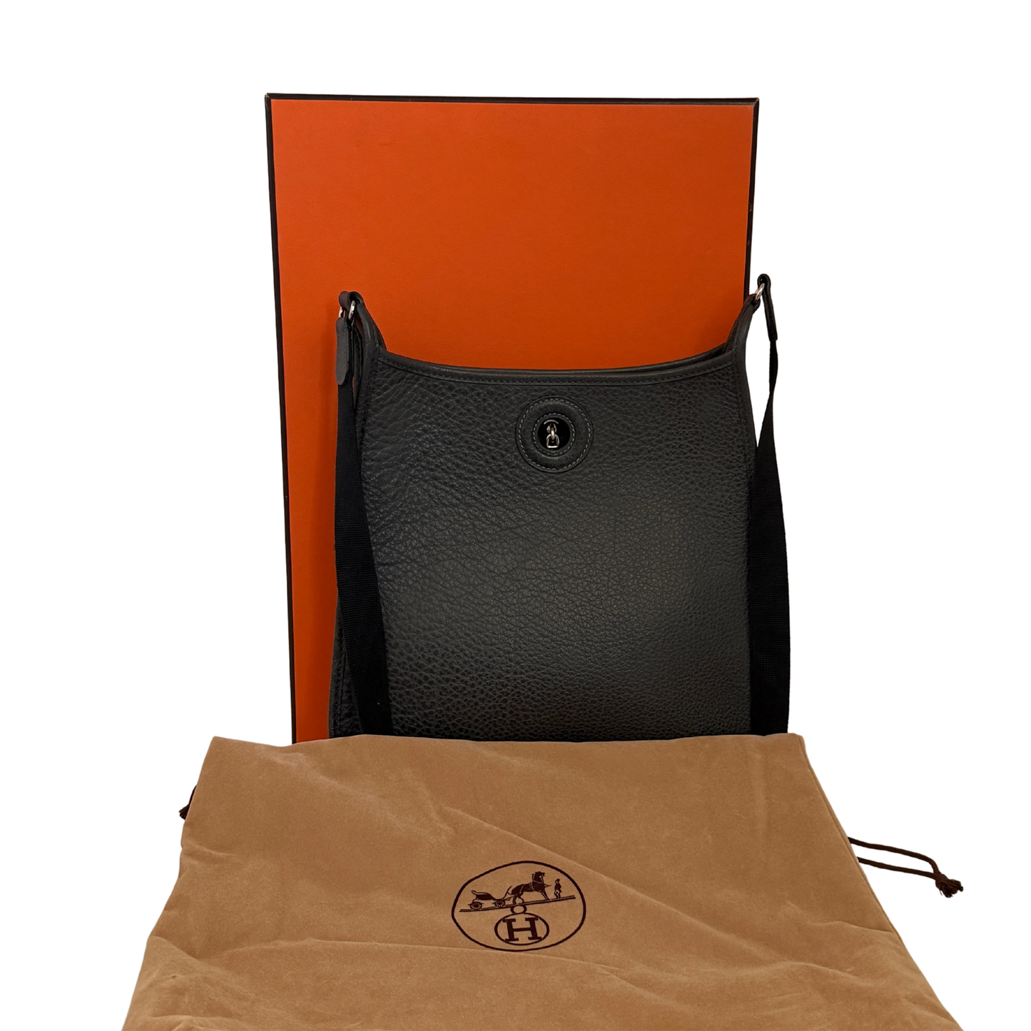 Hermès Vespa PM Vintage Clemence Leder dunkelgrau / sehr gut Hermès