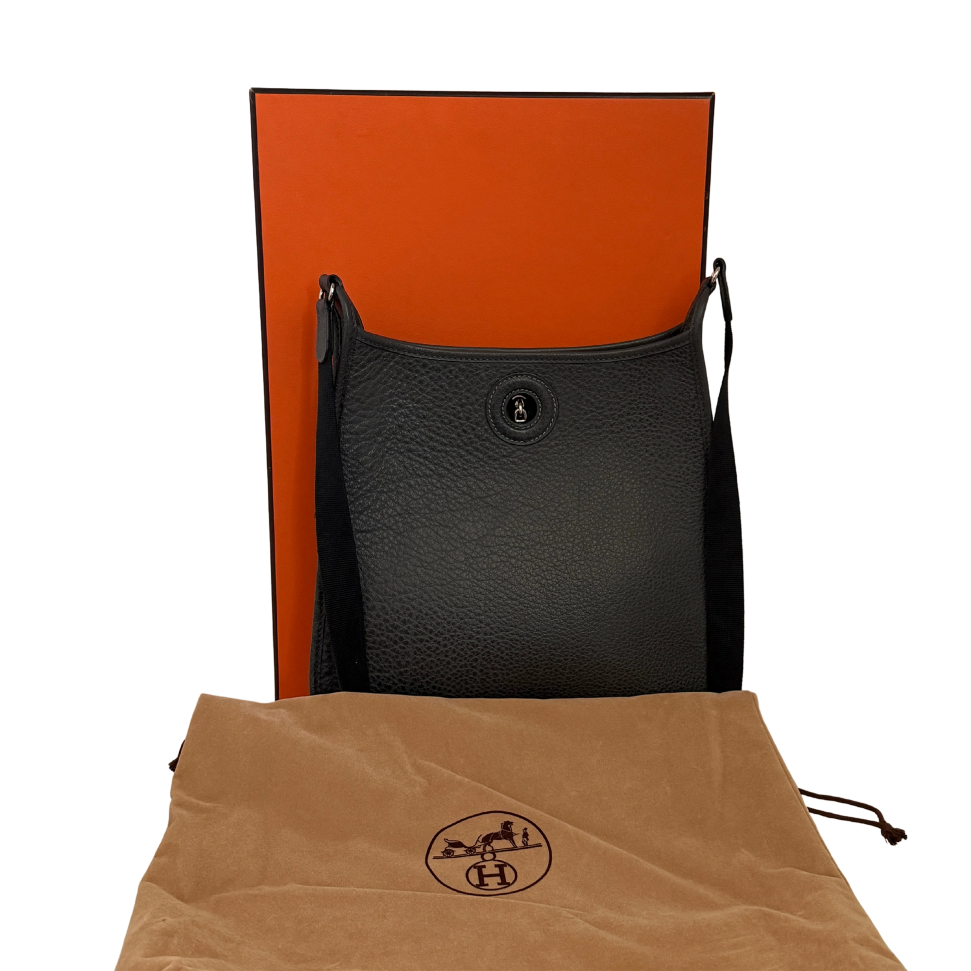 Hermès Vespa PM Vintage Clemence Leder dunkelgrau / sehr gut Hermès