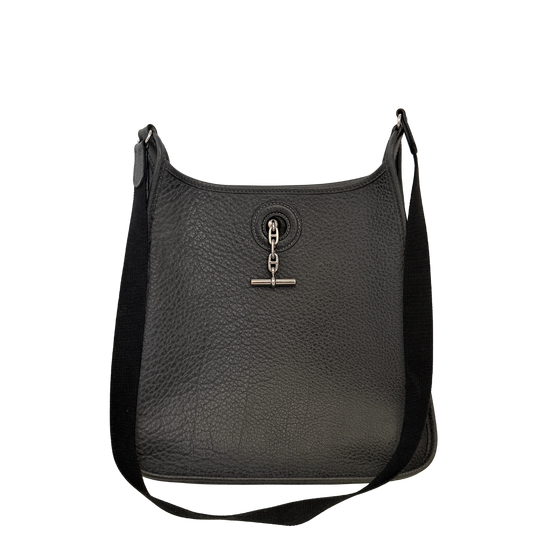 Hermès Vespa PM Vintage Clemence Leder dunkelgrau / sehr gut Hermès