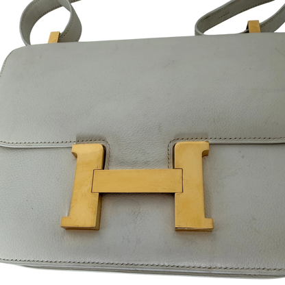 Hermès Constance 23 Vintage 1994 Leder Weiß Gold – Ansicht 15